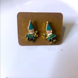 Green little man,earrings (studs) new!